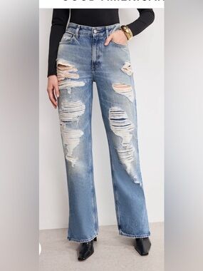 GOOD AMERICAN KHLOE JEANS INDIGO BLUE SIZE 4 NWT